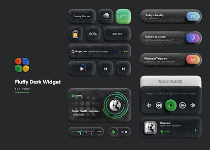 Fluffy Dark Widget - скриншот 1