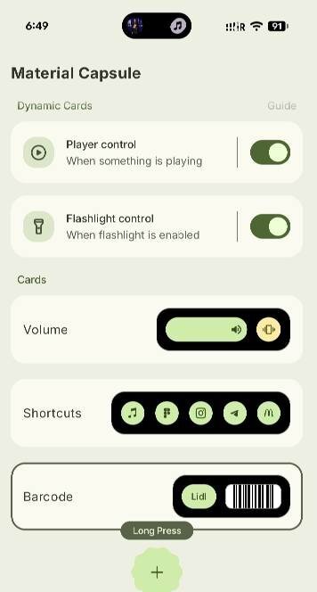 Material Capsule: Dynamic UI - скриншот 1