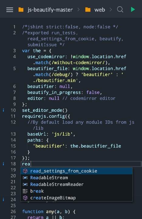 Spck Code Editor / JS Sandbox / Git Client - скриншот 1
